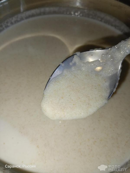 Рецепт: Каша из Полбяной манки - На цельном молоке, со сливочным маслом. Рецепт: Каша из Полбяной манки - На цельном молоке, со сливочным маслом.