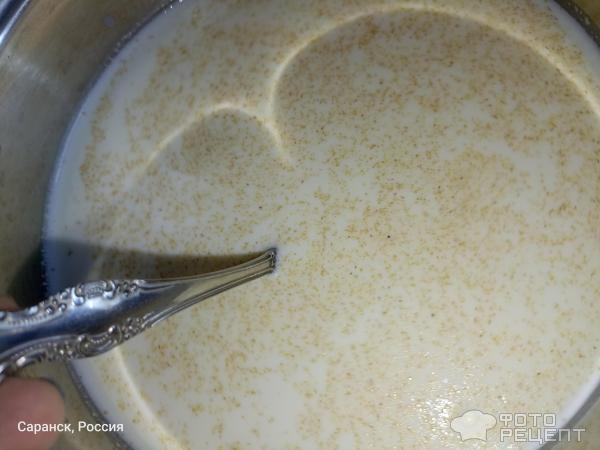 Рецепт: Каша из Полбяной манки - На цельном молоке, со сливочным маслом. Рецепт: Каша из Полбяной манки - На цельном молоке, со сливочным маслом.