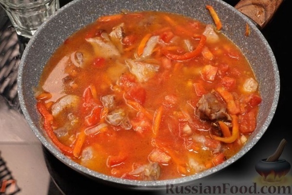 Кускус с овощами и мясом, на сковороде Кускус с овощами и мясом, на сковороде
