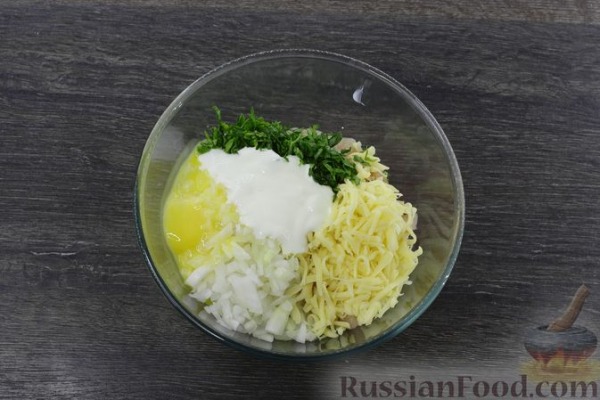 Рубленые куриные котлеты с сыром, запечённые в духовке Рубленые куриные котлеты с сыром, запечённые в духовке
