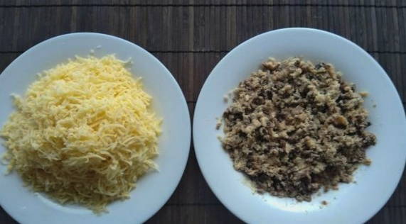 Салат Мимоза с сыром и консервами классический Салат Мимоза с сыром и консервами классический