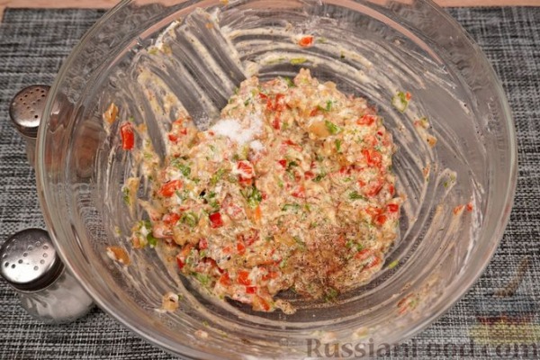 Фаршированные грибы с беконом и сладким перцем Фаршированные грибы с беконом и сладким перцем