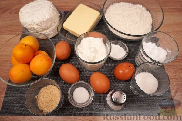 Пирог с творогом и абрикосами Пирог с творогом и абрикосами
