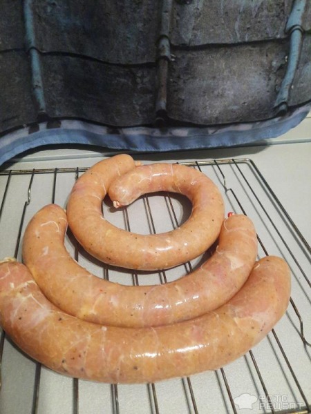 Рецепт: Колбаски куриные - В натуральной оболочке.