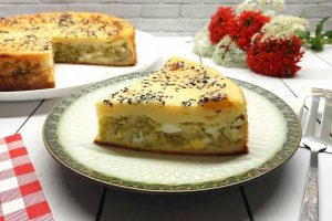 Заливной пирог с капустой