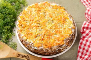 Печеночный торт с морковью Печеночный торт с морковью