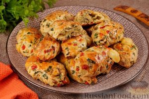 Овощные бездрожжевые пирожки «Калейдоскоп» с сыром (в духовке)