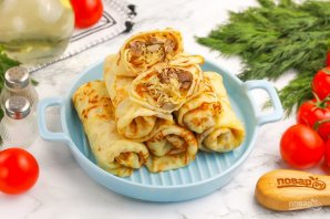 Блины с курицей и сыром Блины с курицей и сыром