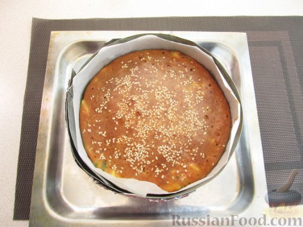 Заливной миндальный пирог с яйцами и зелёным луком (без муки) Заливной миндальный пирог с яйцами и зелёным луком (без муки)