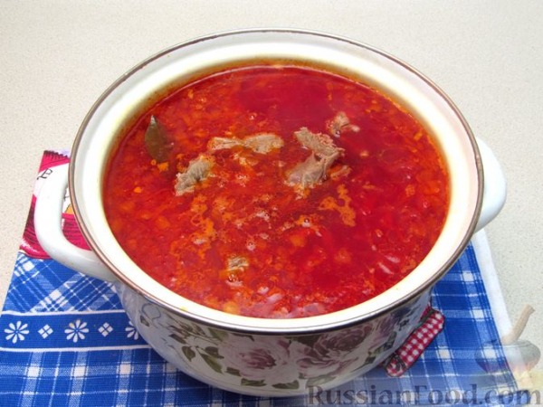 Борщ со свининой и квашеной капустой Борщ со свининой и квашеной капустой