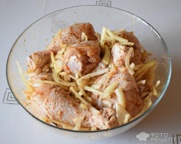 Рецепт: Куриные голени с грузинскими травами - запечённые в духовке Рецепт: Куриные голени с грузинскими травами - запечённые в духовке