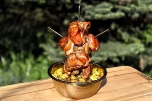 Куриные бёдра с картошкой в тандыре