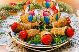 Закуска из баклажана с ореховой начинкой