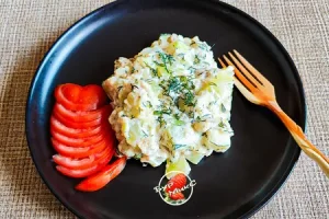 Кабачки в сливках, с чесноком