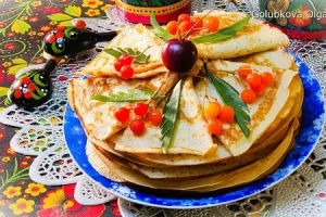 Нежные и румяные блины на кефире
