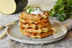 Вафли с кабачком и сыром