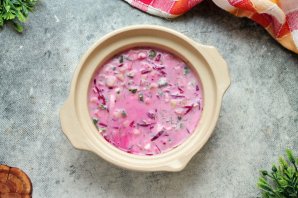 Окрошка со свеклой